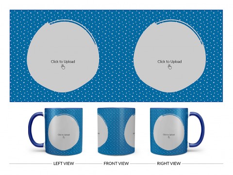 Dark Blue Background With Stars Pattern Design On Dual Tone Blue Mug
