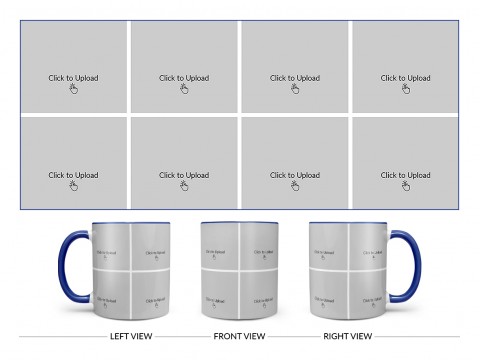 8 Pic Upload Design For Any Occasions & Event Design On Dual Tone Blue Mug