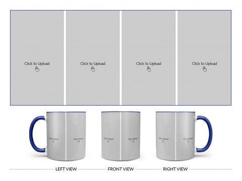 4 Vertical Pic Upload Design For Any Occasions & Event Design On Dual Tone Blue Mug