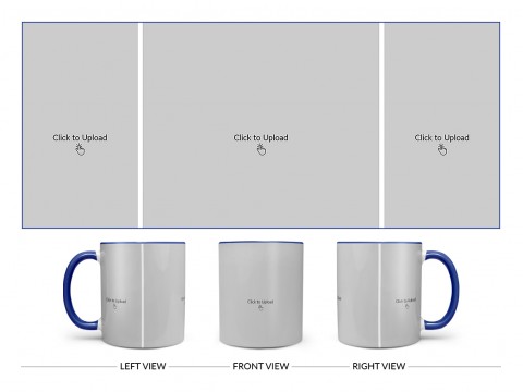 3 Vertical Pic Upload Design For Any Occasions & Event Design On Dual Tone Blue Mug