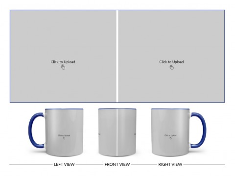 2 Large Pic Upload Design For Any Occasions & Event Design On Dual Tone Blue Mug