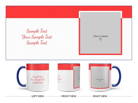 Dotted Pattern Background With Red border Design On Dual Tone Blue Mug