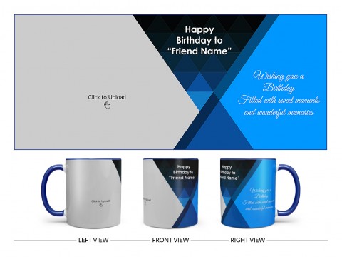 Wishing You A Birthday Filled With Sweet Moments Quote Design On Dual Tone Blue Mug
