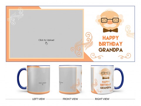 Grandpa Birthday Design On Dual Tone Blue Mug