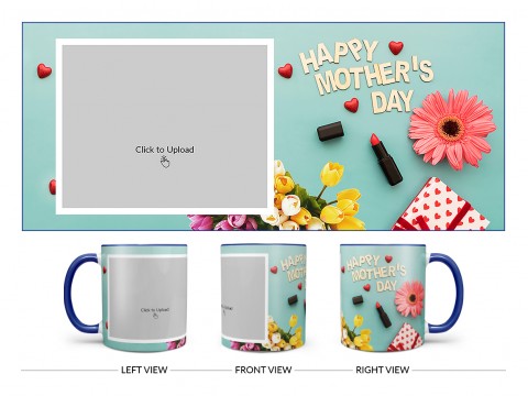 Happy Mother's Day Design On Dual Tone Blue Mug