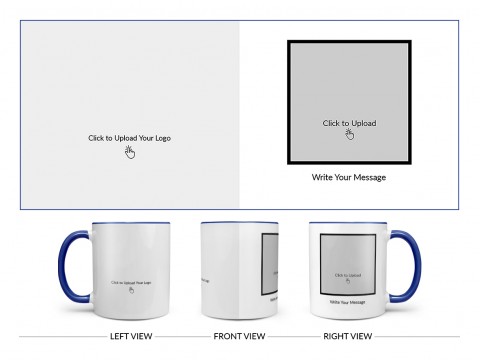 Company Mug With Photo Design On Dual Tone Blue Mug