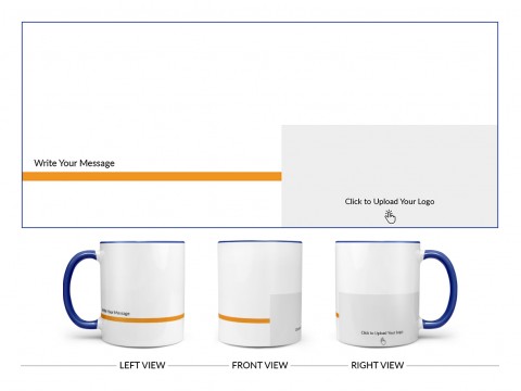 Corporate Mug With Company Message Design On Dual Tone Blue Mug