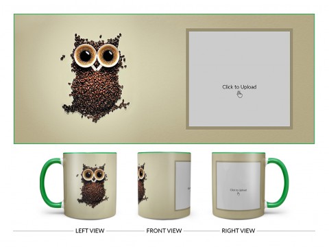 Coffee Beans For Coffee Lovers Design On Dual Tone Green Mug