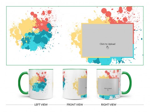 Multiple Colours Design On Dual Tone Green Mug