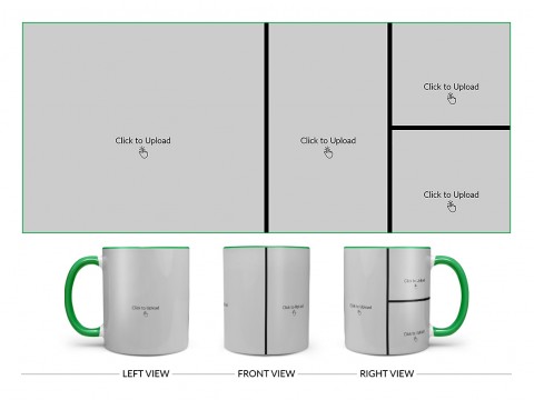 4 Pic Upload Upload Design For Multiple Occasions Design On Dual Tone Green Mug