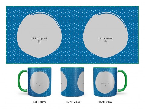 Dark Blue Background With Stars Pattern Design On Dual Tone Green Mug