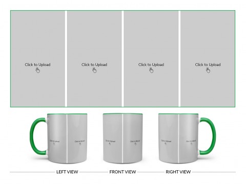4 Vertical Pic Upload Design For Any Occasions & Event Design On Dual Tone Green Mug