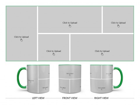 5 Pic Upload Design For Any Occasions & Event Design On Dual Tone Green Mug