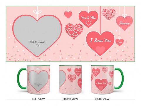 Your & Me Forever Design On Dual Tone Green Mug