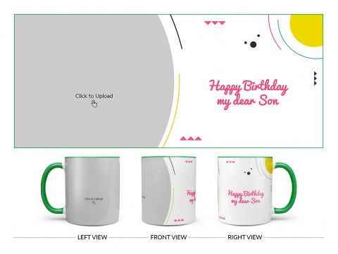 Happy Birthday My Dear Sister Design On Dual Tone Green Mug