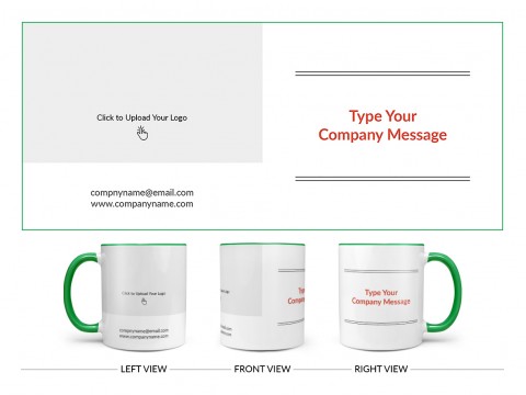 Company Mug With Custom Message Design On Dual Tone Green Mug