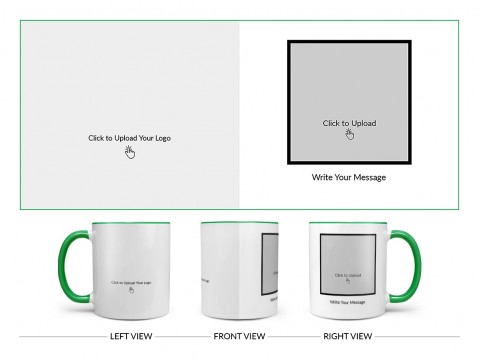Company Mug With Photo Design On Dual Tone Green Mug