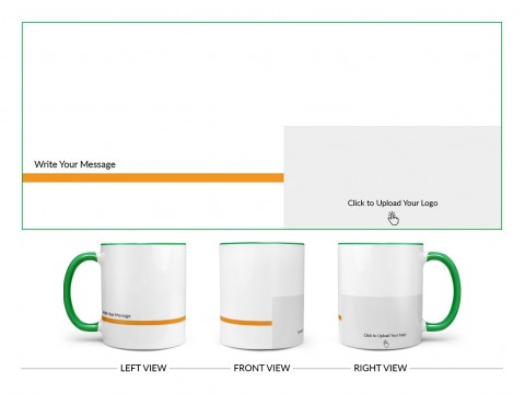 Corporate Mug With Company Message Design On Dual Tone Green Mug