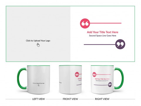 Corporate Mug With Custom Message Design On Dual Tone Green Mug