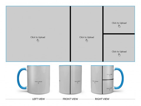 4 Pic Upload Upload Design For Multiple Occasions Design On Dual Tone Sky Blue Mug