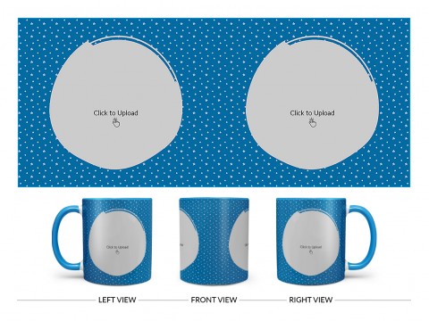 Dark Blue Background With Stars Pattern Design On Dual Tone Sky Blue Mug