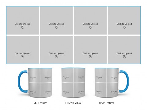 8 Pic Upload Design For Any Occasions & Event Design On Dual Tone Sky Blue Mug