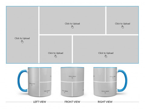 5 Pic Upload Design For Any Occasions & Event Design On Dual Tone Sky Blue Mug
