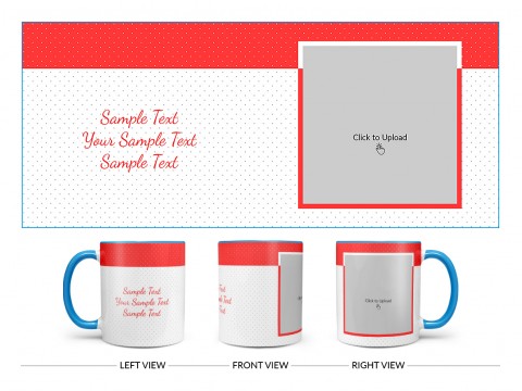 Dotted Pattern Background With Red border Design On Dual Tone Sky Blue Mug