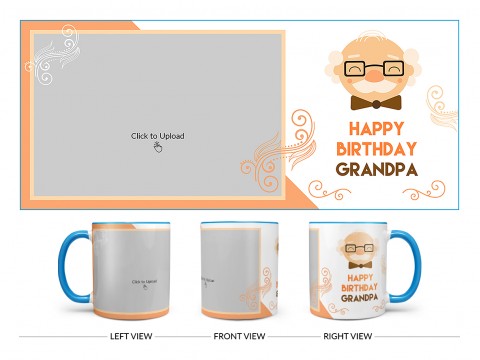 Grandpa Birthday Design On Dual Tone Sky Blue Mug