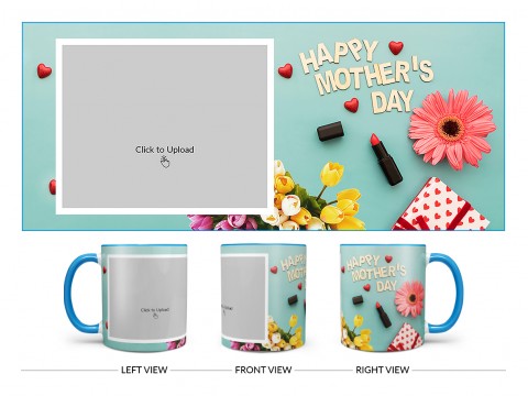 Happy Mother's Day Design On Dual Tone Sky Blue Mug