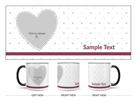 Love Symbol & Dotted Pattern Background Design On Dual Tone Black Mug