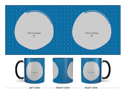 Dark Blue Background With Stars Pattern Design On Dual Tone Black Mug