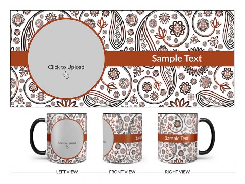 Floral Design Background Design On Dual Tone Black Mug