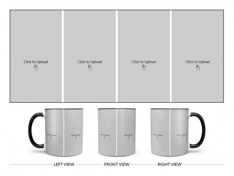 4 Vertical Pic Upload Design For Any Occasions & Event Design On Dual Tone Black Mug