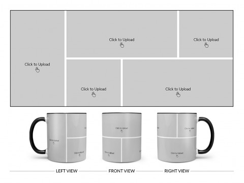 5 Pic Upload Design For Any Occasions & Event Design On Dual Tone Black Mug
