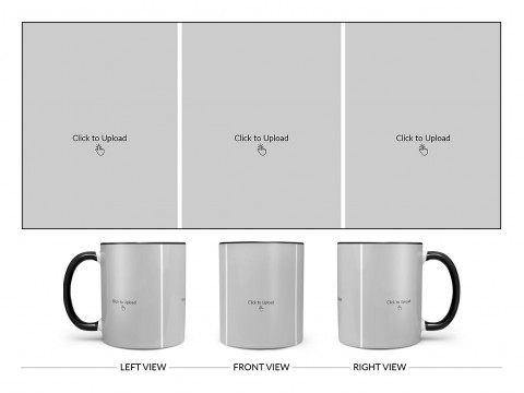 3 Equal Pic Upload Design For Any Occasions & Event Design On Dual Tone Black Mug