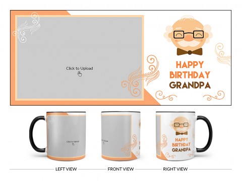 Grandpa Birthday Design On Dual Tone Black Mug