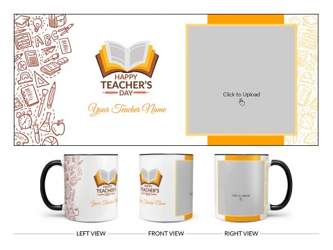 Happy Teacher's Day Design On Dual Tone Black Mug