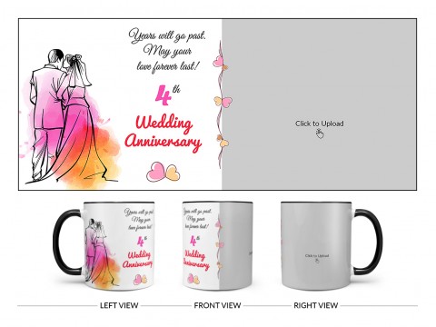 Wedding Anniversary Design On Dual Tone Black Mug