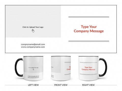 Company Mug With Custom Message Design On Dual Tone Black Mug