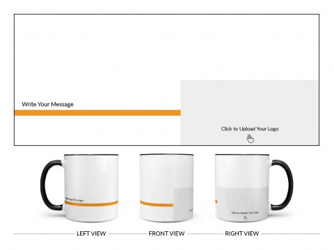 Corporate Mug With Company Message Design On Dual Tone Black Mug