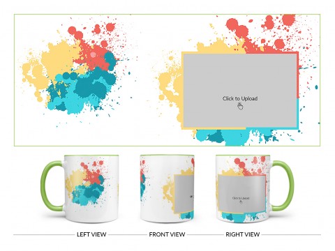 Multiple Colours Design On Dual Tone Light Green Mug
