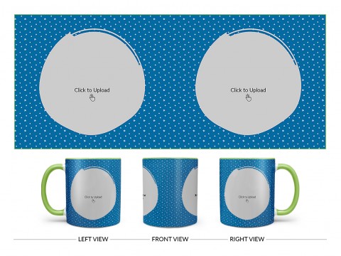 Dark Blue Background With Stars Pattern Design On Dual Tone Light Green Mug