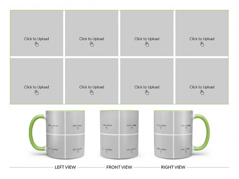 8 Pic Upload Design For Any Occasions & Event Design On Dual Tone Light Green Mug
