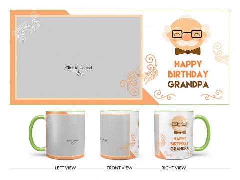 Grandpa Birthday Design On Dual Tone Light Green Mug