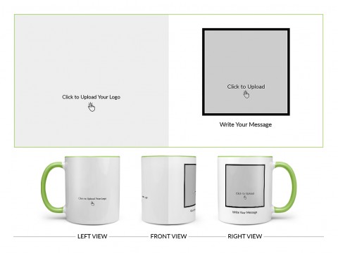 Company Mug With Photo Design On Dual Tone Light Green Mug