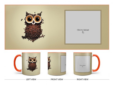 Coffee Beans For Coffee Lovers Design On Dual Tone Orange Mug