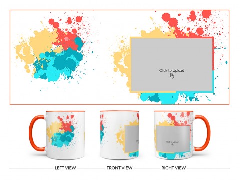 Multiple Colours Design On Dual Tone Orange Mug