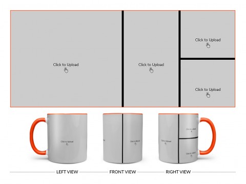 4 Pic Upload Upload Design For Multiple Occasions Design On Dual Tone Orange Mug