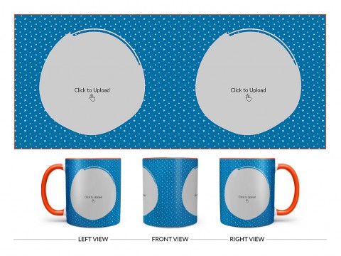 Dark Blue Background With Stars Pattern Design On Dual Tone Orange Mug